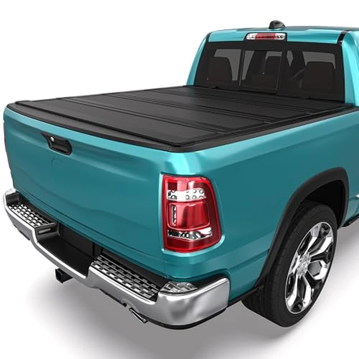 LEDKINGDOMUS Low-Profile Hard Quadfold Truck Bed Tonneau Cover Fits for Dodge Ram 1500 2009-2024, Fit for Dodge Ram 2500 3500 2010-2026 | 6.4ft Bed w/o Ram Box by LEDKINGDOMUS - Used - Very Good condition