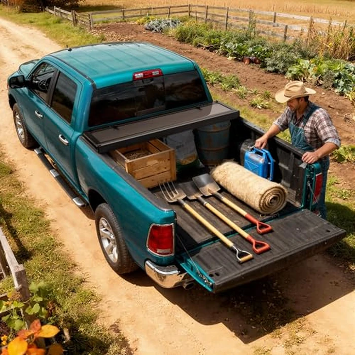 LEDKINGDOMUS Low-Profile Hard Quadfold Truck Bed Tonneau Cover Fits for Dodge Ram 1500 2009-2024, Fit for Dodge Ram 2500 3500 2010-2026 | 6.4ft Bed w/o Ram Box by LEDKINGDOMUS - Image 8