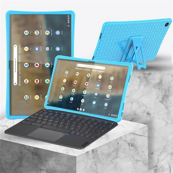 INSOLKIDON Compatible with Lenovo Chromebook Duet 3 / Duet 370 (11 inch) Tablet Case Full Coverage Ultra Slim Silicone Shockproof Lightweight Cover Case Support Protective Sleeve (Black) by INSOLKIDON - Image 4