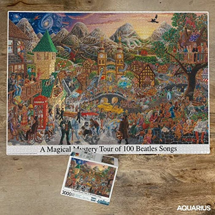AQUARIUS Beatles 3000 Piece Jigsaw Puzzle for Adults - Magical Mystery Tour with 100 Hidden Songs 32"x45" Beatle Music Merchandise Gift by AQUARIUS - Image 3