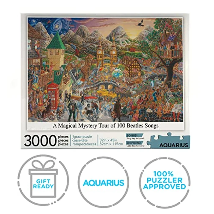 AQUARIUS Beatles 3000 Piece Jigsaw Puzzle for Adults - Magical Mystery Tour with 100 Hidden Songs 32"x45" Beatle Music Merchandise Gift by AQUARIUS - Image 7