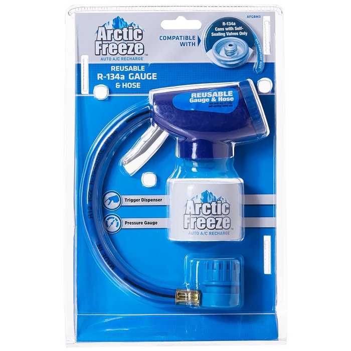A/C Pro Arctic Freeze Car Air Conditioner Refrigerant Gauge and Hose, Reusable AC Recharge Kit Compatible with R-134A Cans with Self Sealing Valves, A/C Pro by A/C Pro - Image 2