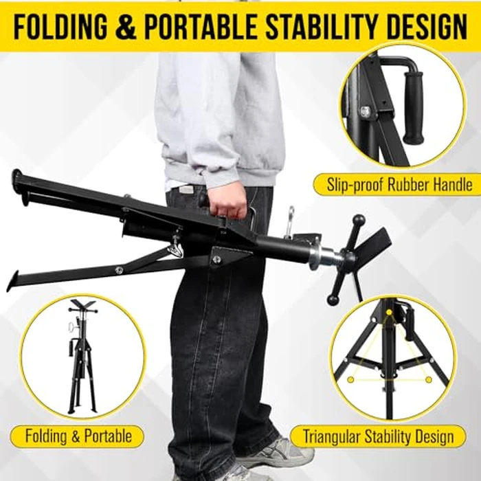 V Head Pipe Jack Stand, Heavy Duty Pipe Stand, 2500LB Jack Stands Carbon Steel with Portable Folding Legs 28-52 Inch Height Adjustable 1/8"-12" Capacity by ExploreHorizon - Image 3