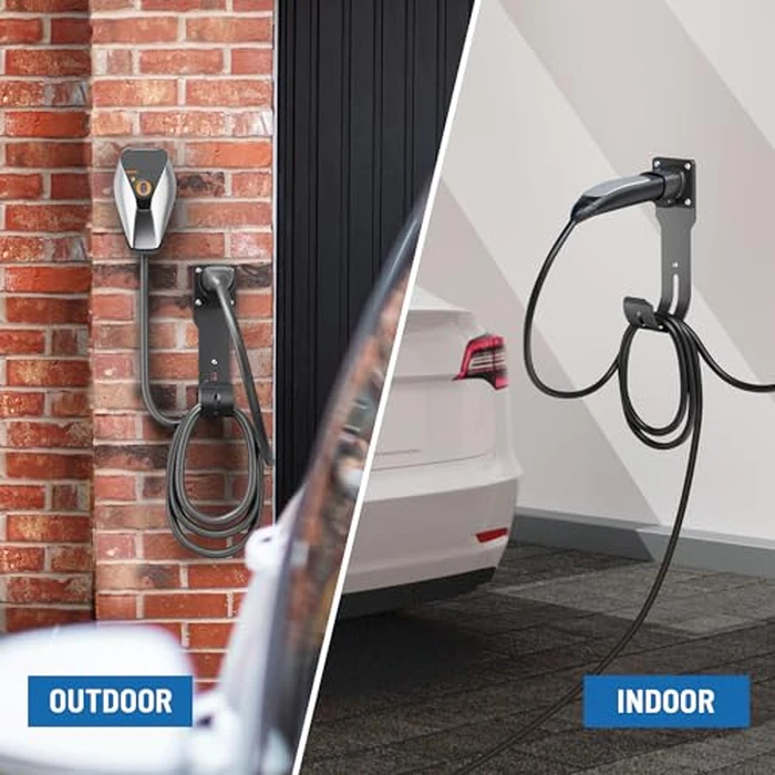 MECMO for Tesla Charger Holder - Wall Mount Dock & J-Hook for Model 3/Y/X/S, Heavy Duty Steel EV Charging Cord Hanger Compatible with NACS Connector by MECMO - Image 9