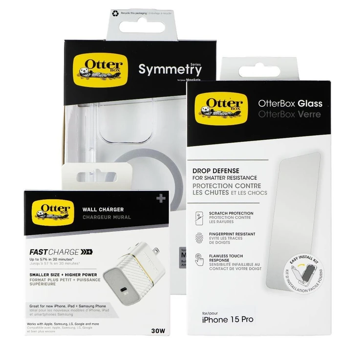 Otterbox Symmetry Clear Protection + Power Kit MagSafe for iPhone 15 Pro - Clear by Otterbox - Refurbished - Brand New condition - CA$67.48
