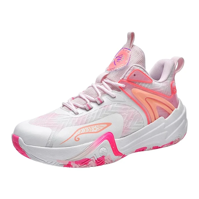 ZHNSHM Basketball Shoes for Women Fashion High Top Athletic Sneakers Lightweight Volleyball Shoes Walking Running Outdoor Sport Shoes Pink by ZHNSHM - Used - Like New condition