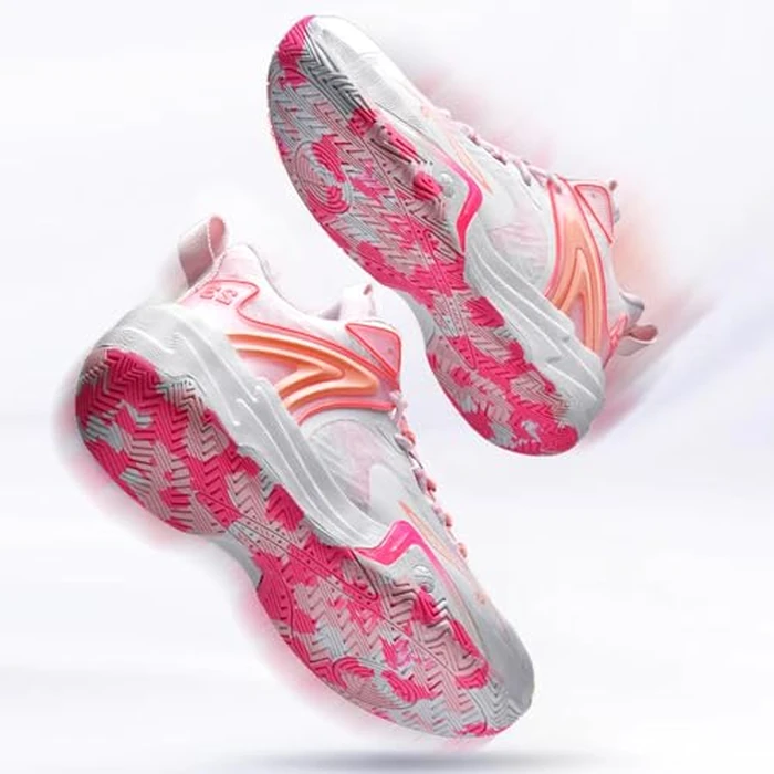 ZHNSHM Basketball Shoes for Women Fashion High Top Athletic Sneakers Lightweight Volleyball Shoes Walking Running Outdoor Sport Shoes Pink by ZHNSHM - Image 2