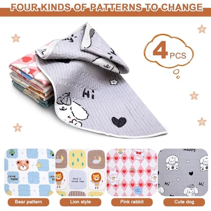 OPEYATOYS 4 Pack 32" Round Whelping Pads for Dogs,Waterproof Round Whelping Pads,Reusable Pet Pee Pads Washable Puppy Training Pad Whelping Floor Pad Whelping Box Supplies for Dogs (32", Round) by OPEYATOYS - Image 7