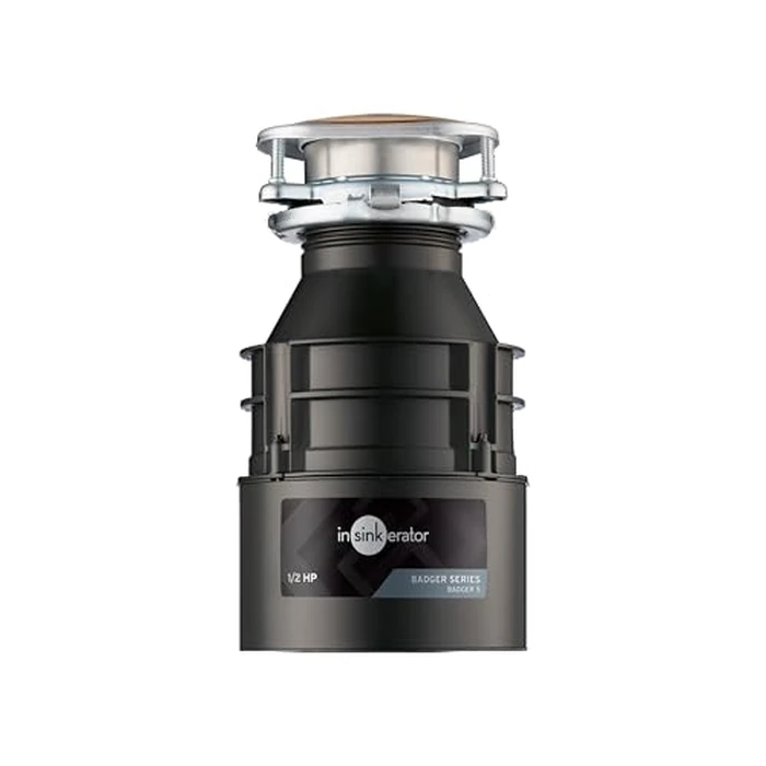 InSinkErator Badger 5 Garbage Disposal, Standard Series 1/2 HP Continuous Feed Food Waste Disposer, Black, Set of 1 by InSinkErator - Used - Acceptable condition - US$98.72