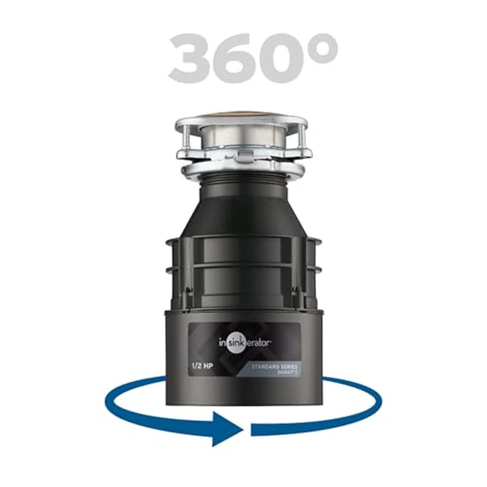 InSinkErator Badger 5 Garbage Disposal, Standard Series 1/2 HP Continuous Feed Food Waste Disposer, Black, Set of 1 by InSinkErator - Image 9