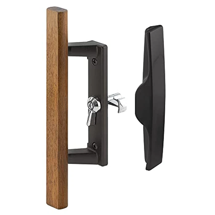 Prime-Line C 1259 Sliding Glass Door Handle Set, 3-15/16 In., Diecast and Wood, Black (Single Pack) by PRIME-LINE - Used - Very Good condition - US$15.53