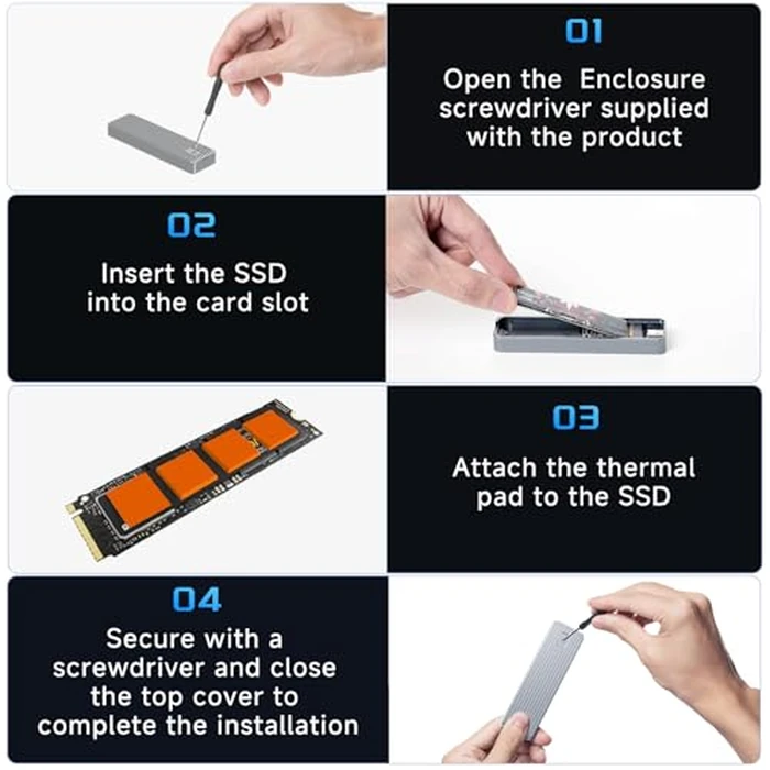 fanxiang SSD Enclosure, USB 3.2 Gen 2 (10 Gbps), M.2 NVME/SATA SSD Enclosure, USB Adapter/Reader, Solid State Drive External Enclosure, Supports M and B+M Keys and Size 2230/2242/2280 SSDs, MD86 by fanxiang - Image 9