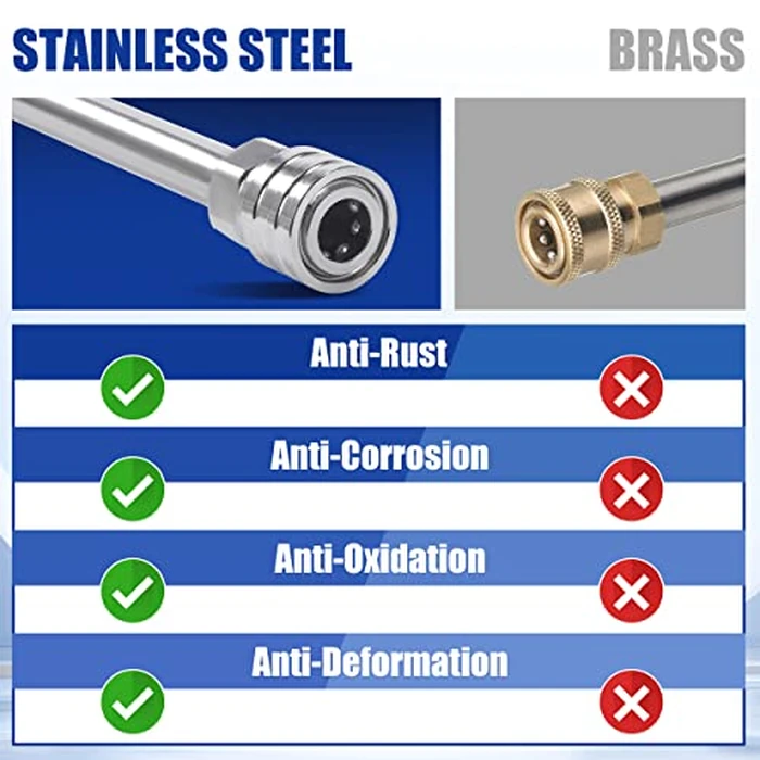 M MINGLE Pressure Washer Extension Wand - 120" Upgrade Power Washer Lance - Pressure Washer Accessories with 5 Nozzle Tips - 30 degrees/90 degrees/120 degrees Curved Rod, 1/4" Quick Connect by M MINGLE - Image 4