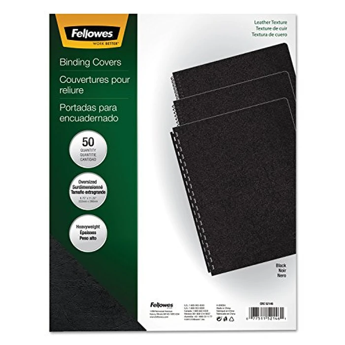 Fellowes Executive Presentation Cover, 11-1/4 x 8-3/4-Inch, 50 Per-Pack, Black (52146) by Fellowes - Used - Like New condition - CA$8.10