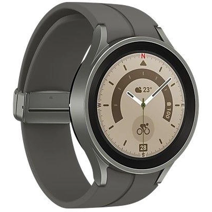 Samsung Galaxy Watch5 Pro (Bluetooth + LTE) - 16GB - 45mm - Gray Titanium Titanium Case with Gray Titanium Silicone by Samsung - Image 2