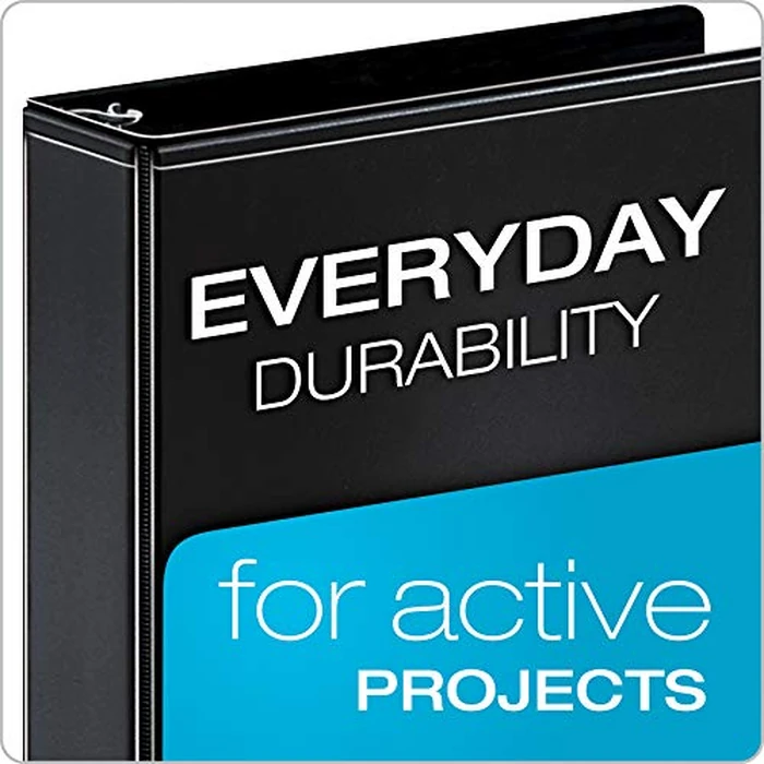 Cardinal Economy 3 Ring Binder, 2 Inch, Presentation View, Black, Holds 475 Sheets, Nonstick, PVC Free, 4 Pack of Binders (79522) by Cardinal - Image 2