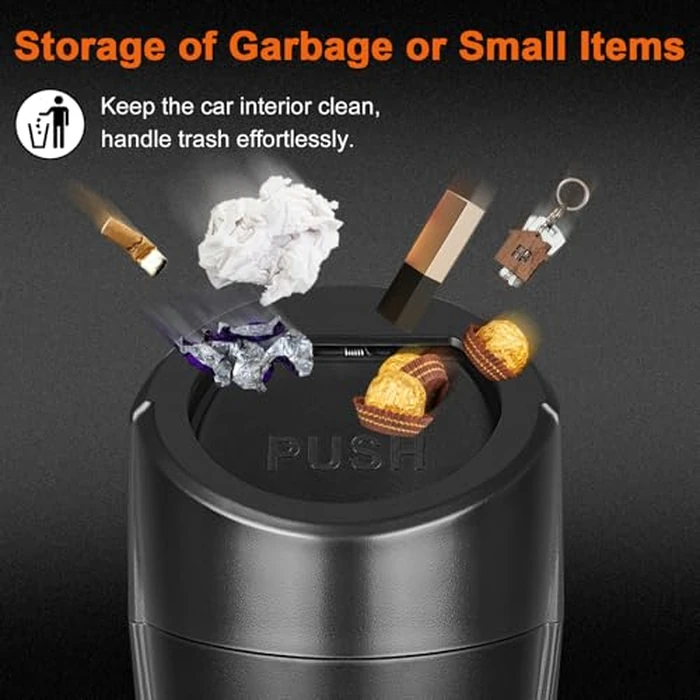Kincown Car Trash Can, 2 Packs Mini Car Trash Bin with Lid, Leakproof Cup Holder Car Garbage Can with 60 Trash Bags, Vehicle Front Back Seat Organizers and Storage for Car, Home, Office, Black by Kincown - Image 4