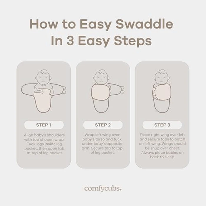 Comfy Cubs Easy Swaddle Blanket, 3 Pack - 100% Cotton Newborn Wrap, Small for 0-3 Months Infants, Breathable and Durable Sleep Sack for Babies - Blush, Mauve & Mulberry by Comfy Cubs - Image 6