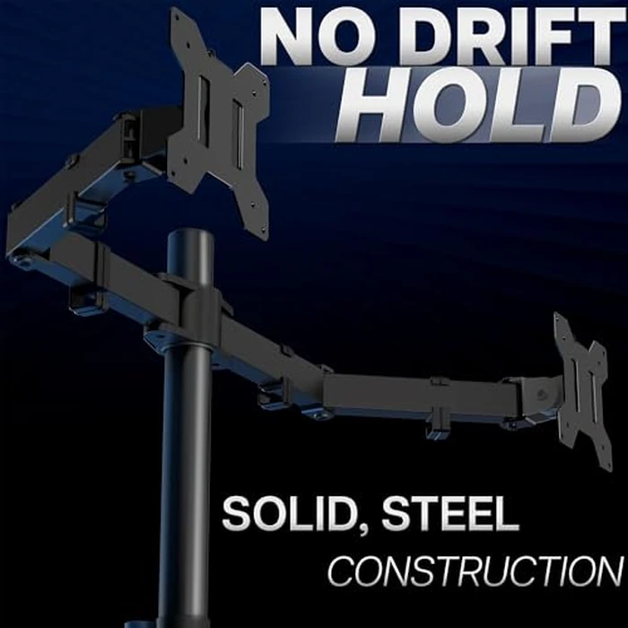 VIVO Dual Monitor Desk Mount, Holds 2 Computer Screens up to 30 inches and 22lbs Each, Heavy Duty Fully Adjustable Steel Stand with C-Clamp and Grommet, Black, STAND-V002 by VIVO - Image 8