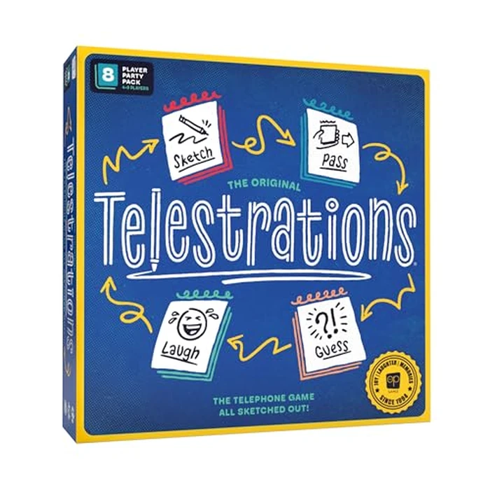 Telestrations 8 Player 2nd Edition Board Game, Award Winning Hilarious and Unpredictable Must Have Party Game with a New Look, Sketch What Your Read Then Guess What You Saw, 4-8 Players, Ages 10+ by USAOPOLY - Used - Very Good condition