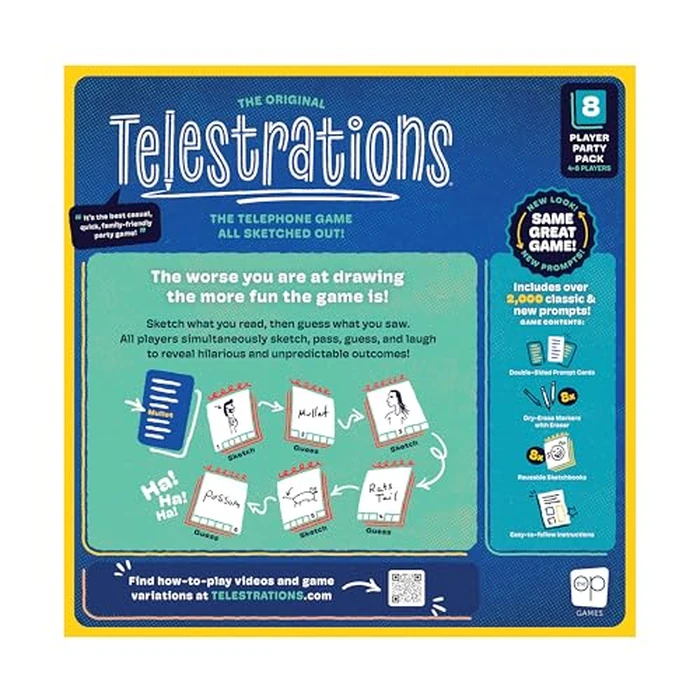 Telestrations 8 Player 2nd Edition Board Game, Award Winning Hilarious and Unpredictable Must Have Party Game with a New Look, Sketch What Your Read Then Guess What You Saw, 4-8 Players, Ages 10+ by USAOPOLY - Image 8