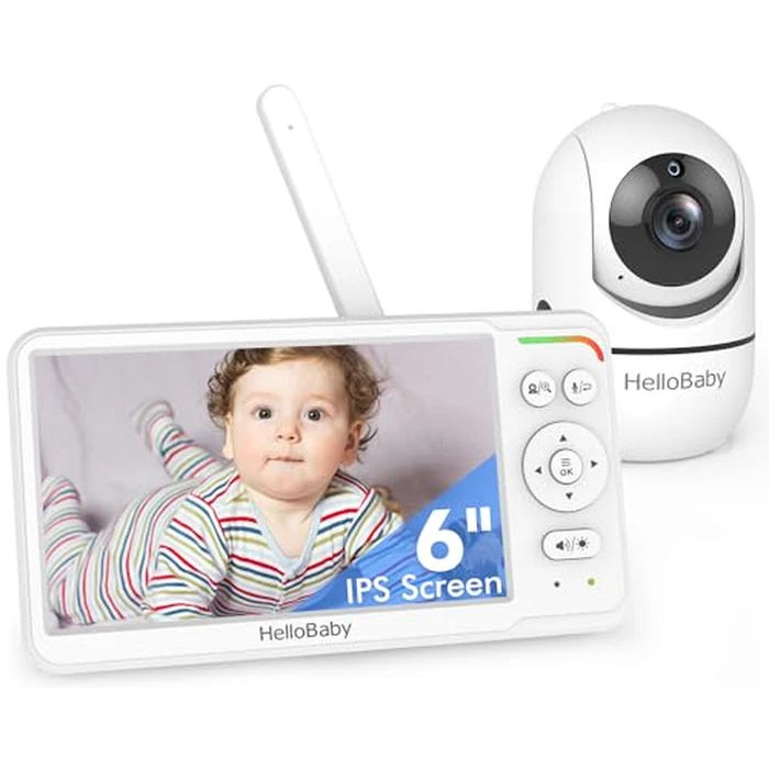 HelloBaby Baby Monitor 6" World First IPS Screen 30H Battery, Secure No WiFi, Pan Tilt Video Camera with Night Vision, VOX, 2-Way Talk, 1000ft, Portable Video Audio Monitor Ideal for Mom, Elderly, Pet by HelloBaby - Image 1