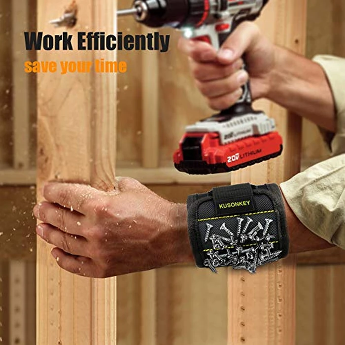 Father's Day Gifts from Daughter Wife Son,KUSONKEY Magnetic Wristband Tool Gift for Men Who have Everything,Wrist Magnetic Screw Holder with Strong Magnets for Holding Screws Tool for Dad,Electrician by KUSONKEY - Image 6