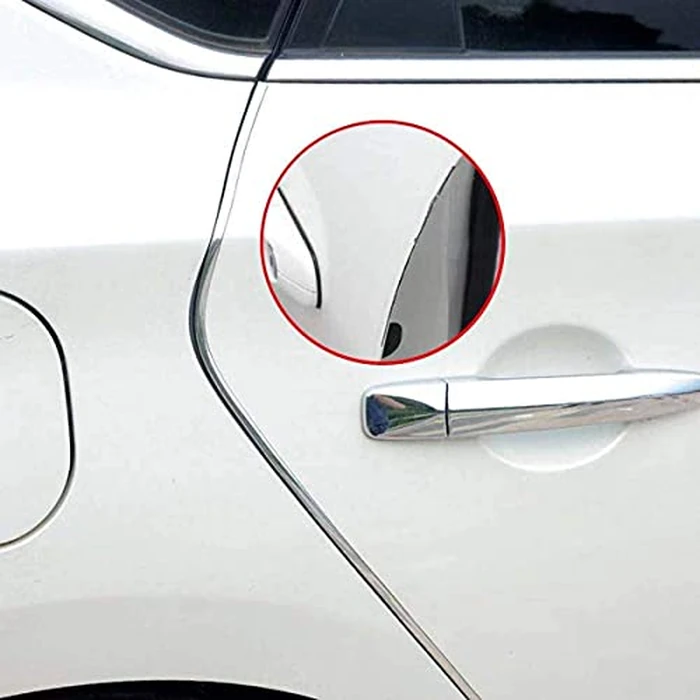 Car Door Edge Guards16FT(5M) U Shape Trim Molding Electroplated Glossy Rubber Seal Protector with Fits Most Cars(electroplated Silver) by FZD - Image 5