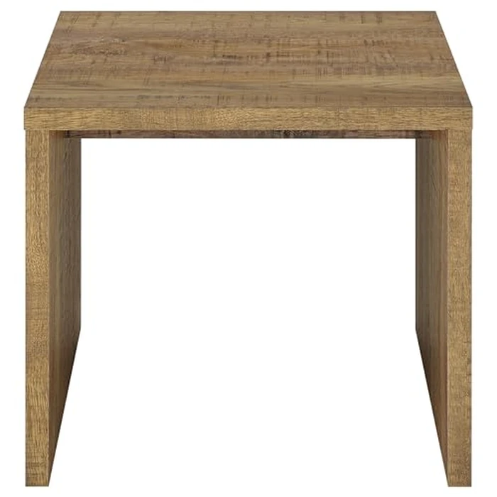 Coaster Home Furnishings - Canoga - Wood - End Table with Square Flat Top, U-Shaped Frame and Rustic Style - Living Room - 23.5-Inch - Mango - 706357 by Coaster Fine Furniture - Image 2