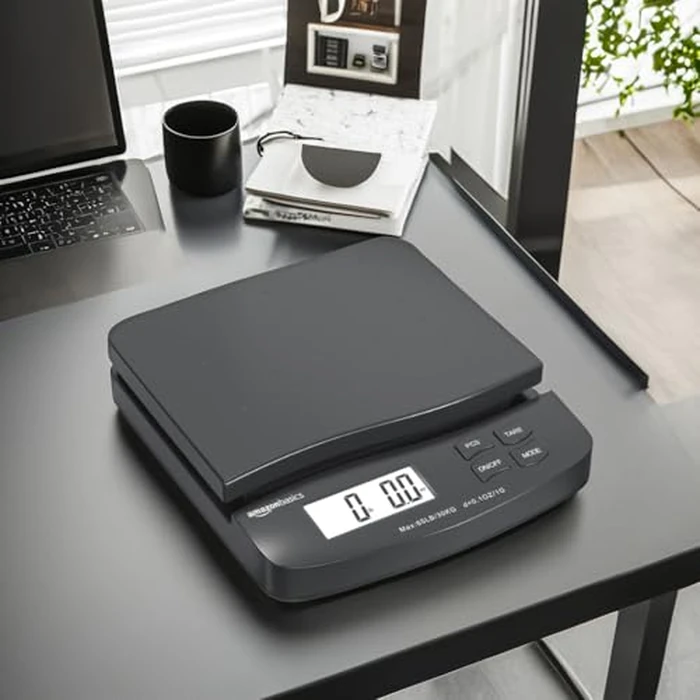 Amazon Basics Digital Postal Table Top Scale with AC Adapter, Counting Function - 65 Pound Capacity, 0.1 Ounce Readability by Amazon Basics - Image 4