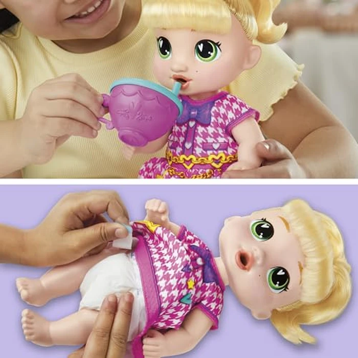 Baby Alive Bubbly Tea Party LaLa GooGoo Doll with Teapot Accessories, Blonde Hair, 11 Inches, Toys for 3 Year Old Girls and Boys & Up by Baby Alive - Image 6