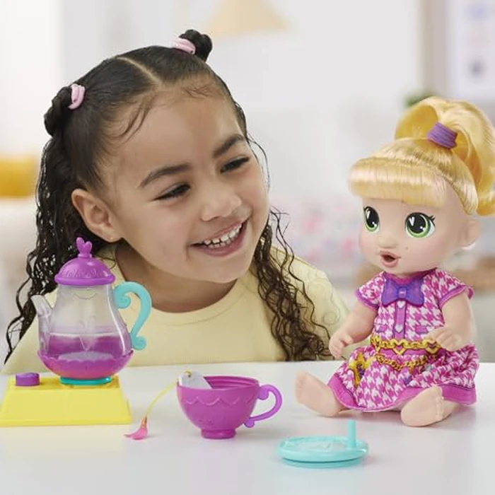 Baby Alive Bubbly Tea Party LaLa GooGoo Doll with Teapot Accessories, Blonde Hair, 11 Inches, Toys for 3 Year Old Girls and Boys & Up by Baby Alive - Image 9