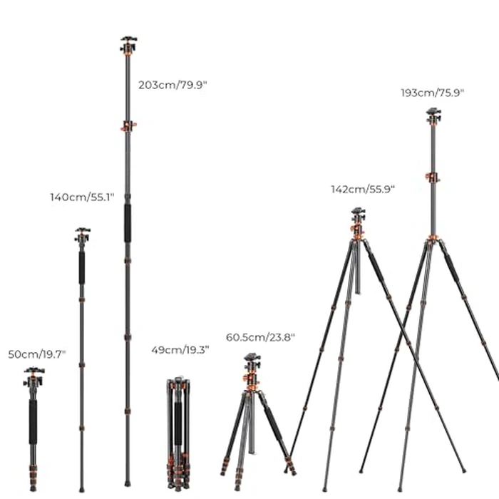 K&f Concept Camera Tripod 66 Inch Portable Aluminium Monopod 4 Section Professional Tripods with 360 Degree Ball Head Quick Release Plate Compatible with Canon Nikon Sony DSLR Cameras DV by K&F CONCEPT - Image 6
