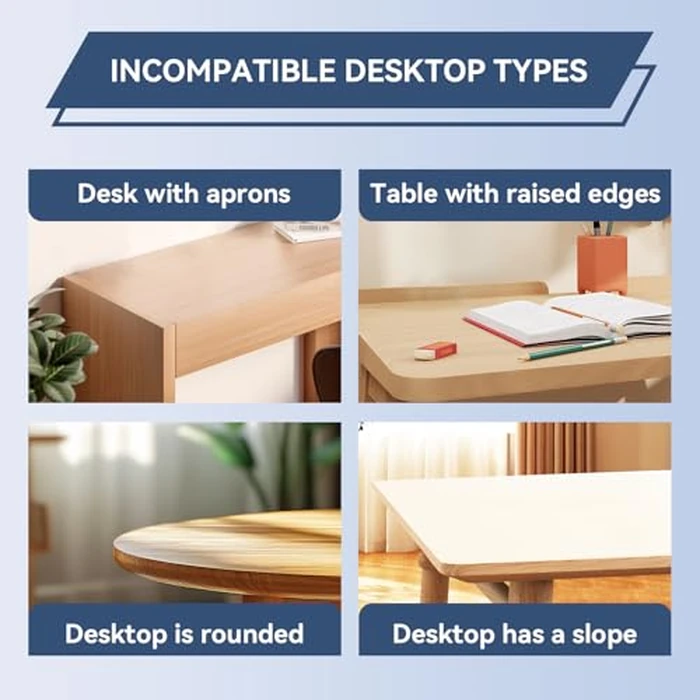 VUSIGN Keyboard Tray Under Desk Height Adjustable,Pull Out with Adjustable C Clamp Mount System for L-Shaped Tables, Extra Sturdy, 26.4” x 11.8” Slide-Out Platform Computer Drawer for Typing,White by VUSIGN - Image 8