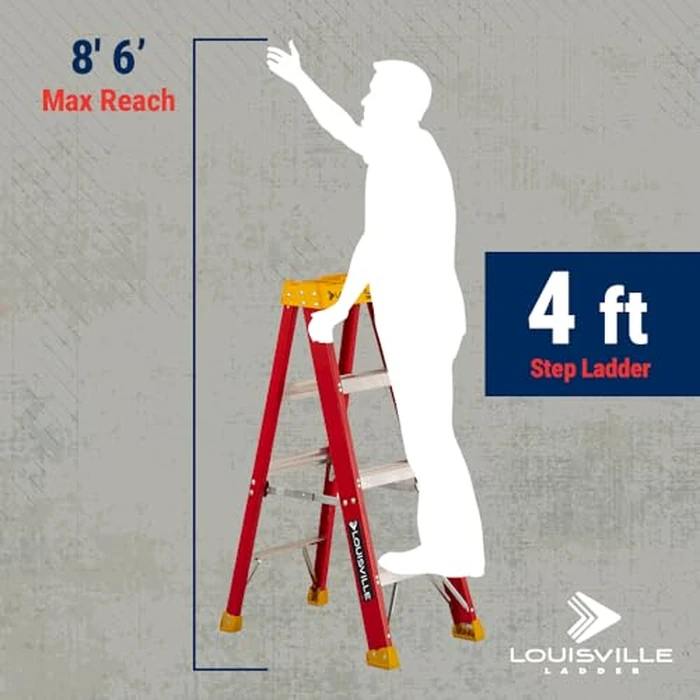 Louisville Ladder 4-Foot Fiberglass Step Ladder, 300-Pound Load Capacity, Type IA, L-3016-04 by Louisville Ladder - Used - Like New condition - US$77.68