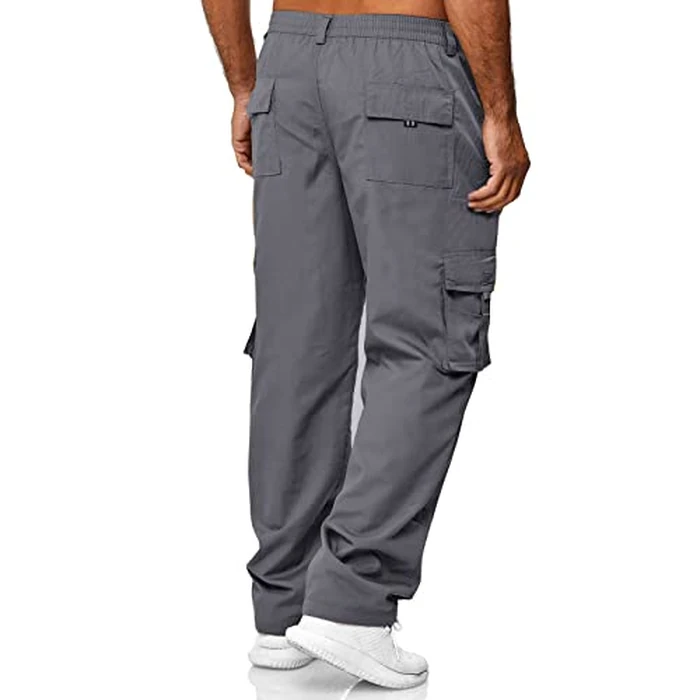 AIFARLD Men's Cargo Pants with Pockets Cotton Hiking Sweatpants Casual Athletic Jogger Sports Outdoor Trousers Relaxed Fit Grey by AIFARLD - Image 3