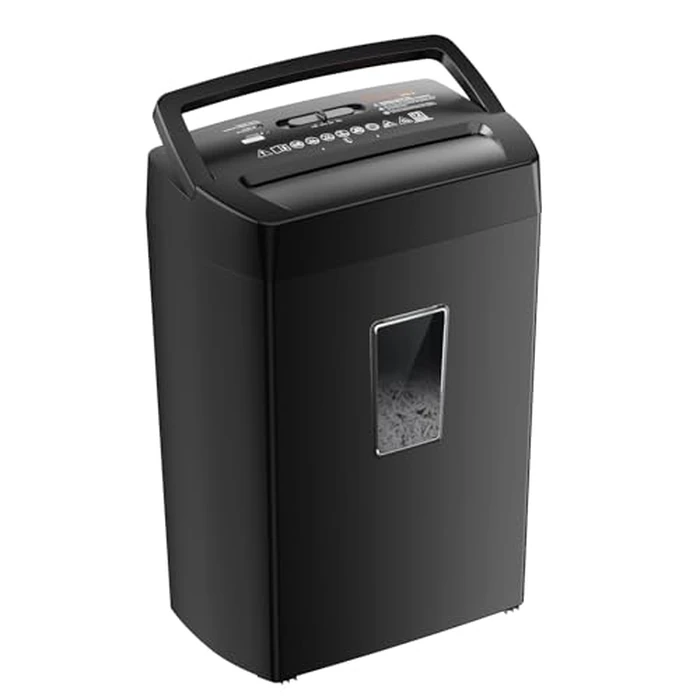 Bonsaii 12-Sheet Cross Cut Paper Shredder, 5.5 Gal Home Office Heavy Duty Shredder for Paper, Credit Card, Mail, Staples, with Transparent Window, High Security Level P-4 (C275-A) by bonsaii - Used - Acceptable condition - CA$65.27