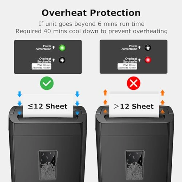 Bonsaii 12-Sheet Cross Cut Paper Shredder, 5.5 Gal Home Office Heavy Duty Shredder for Paper, Credit Card, Mail, Staples, with Transparent Window, High Security Level P-4 (C275-A) by bonsaii - Image 6