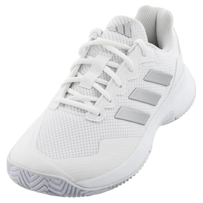 adidas Women's Gamecourt 2.0 Tennis, White/Silver Metallic/White, 6 by adidas - Image 1