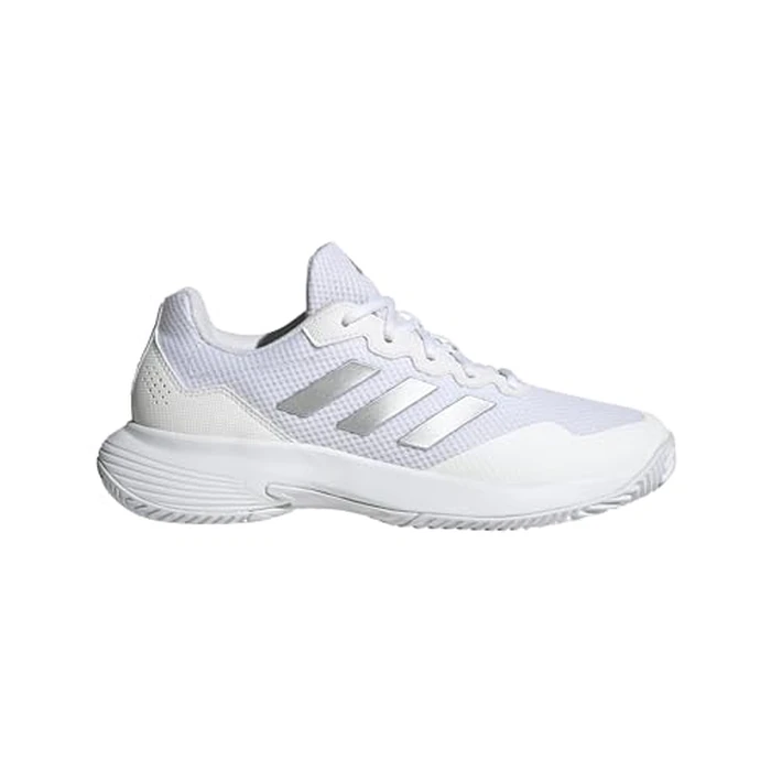 adidas Women's Gamecourt 2.0 Tennis, White/Silver Metallic/White, 6 by adidas - Image 2