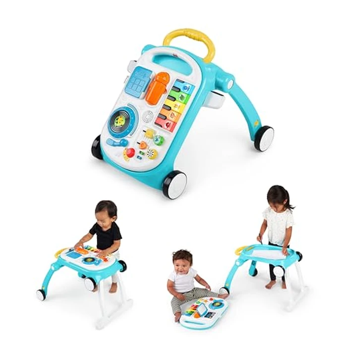 Baby Einstein Musical Mix ‘N Roll 4-in-1 Push Walker, Activity Center, Toddler Table & Floor Toy, 100+ Songs & Phrases, DJ Station with Piano by Baby Einstein - Used - Very Good condition