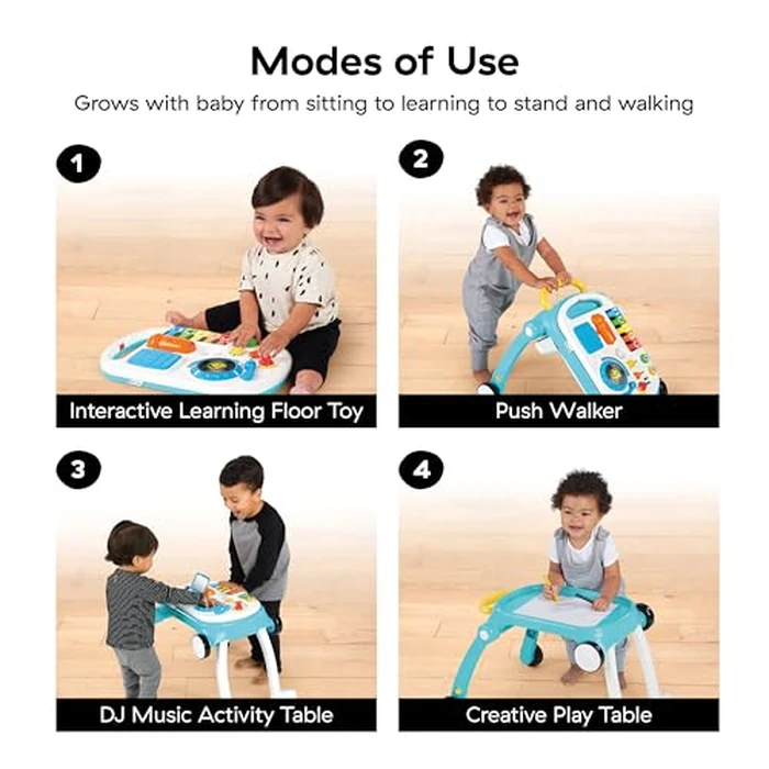 Baby Einstein Musical Mix ‘N Roll 4-in-1 Push Walker, Activity Center, Toddler Table & Floor Toy, 100+ Songs & Phrases, DJ Station with Piano by Baby Einstein - Image 2