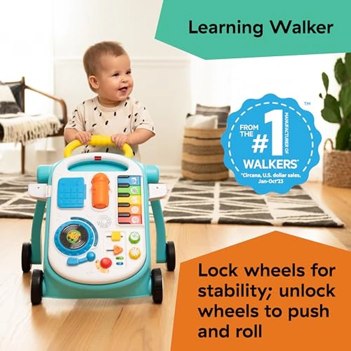 Baby Einstein Musical Mix ‘N Roll 4-in-1 Push Walker, Activity Center, Toddler Table & Floor Toy, 100+ Songs & Phrases, DJ Station with Piano by Baby Einstein - Image 3