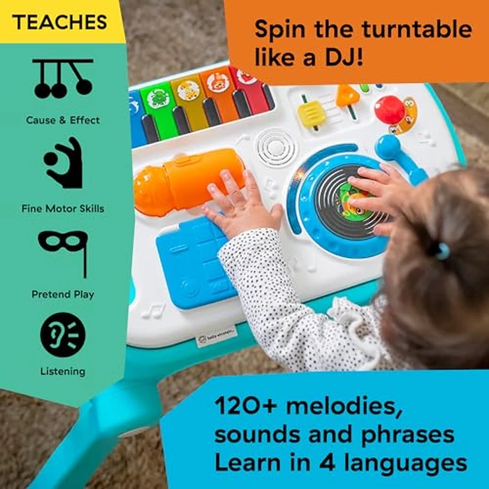 Baby Einstein Musical Mix ‘N Roll 4-in-1 Push Walker, Activity Center, Toddler Table & Floor Toy, 100+ Songs & Phrases, DJ Station with Piano by Baby Einstein - Image 5