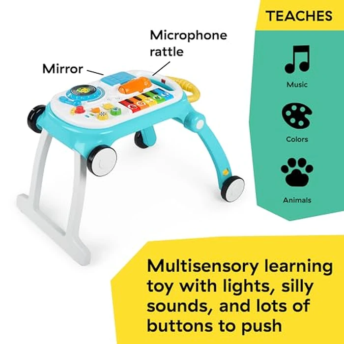 Baby Einstein Musical Mix ‘N Roll 4-in-1 Push Walker, Activity Center, Toddler Table & Floor Toy, 100+ Songs & Phrases, DJ Station with Piano by Baby Einstein - Image 6