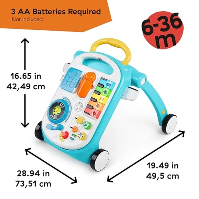 Baby Einstein Musical Mix ‘N Roll 4-in-1 Push Walker, Activity Center, Toddler Table & Floor Toy, 100+ Songs & Phrases, DJ Station with Piano by Baby Einstein - Image 7