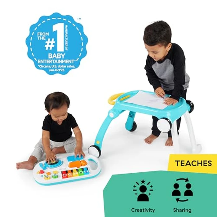 Baby Einstein Musical Mix ‘N Roll 4-in-1 Push Walker, Activity Center, Toddler Table & Floor Toy, 100+ Songs & Phrases, DJ Station with Piano by Baby Einstein - Image 9