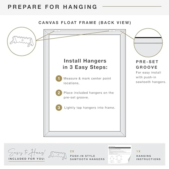 MCS Canvas Float Frames 18x24 Frame, Black Frame for Finished Canvases, Vertical & Horizontal Wall Hanging Large with Adhesive for Canvas Paintings (1-Pack) by MCS - Image 5