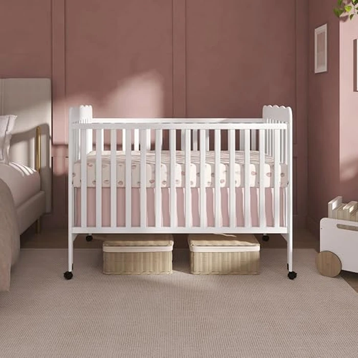 Dream On Me Carson Classic 3-in-1 Convertible Full-Size Baby Crib in White, GreenGuard Gold & BSA, 4 Mattress Heights, Converts to Day & Toddler Bed, Locking Wheels, Classic Nursery Design by Dream On Me - Image 2