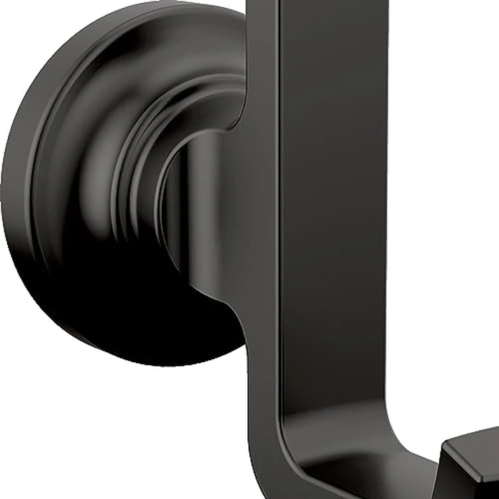 Delta Tetra (1-Pack) Towel Hooks Matte Black Double Bathroom J Hooks Wall Mounted for Robes & Towels Hand Towel Hook Holder Kitchen, Bathroom Accessories 78935-BL by DELTA - Image 3